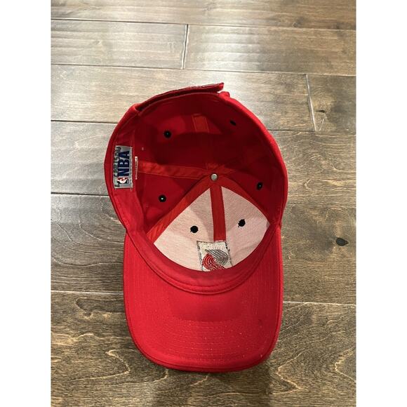 Vintage NBA Mens Red Portland TrailBlazers Adjustable Strapback Hat Baseball Cap - Picture 7 of 10